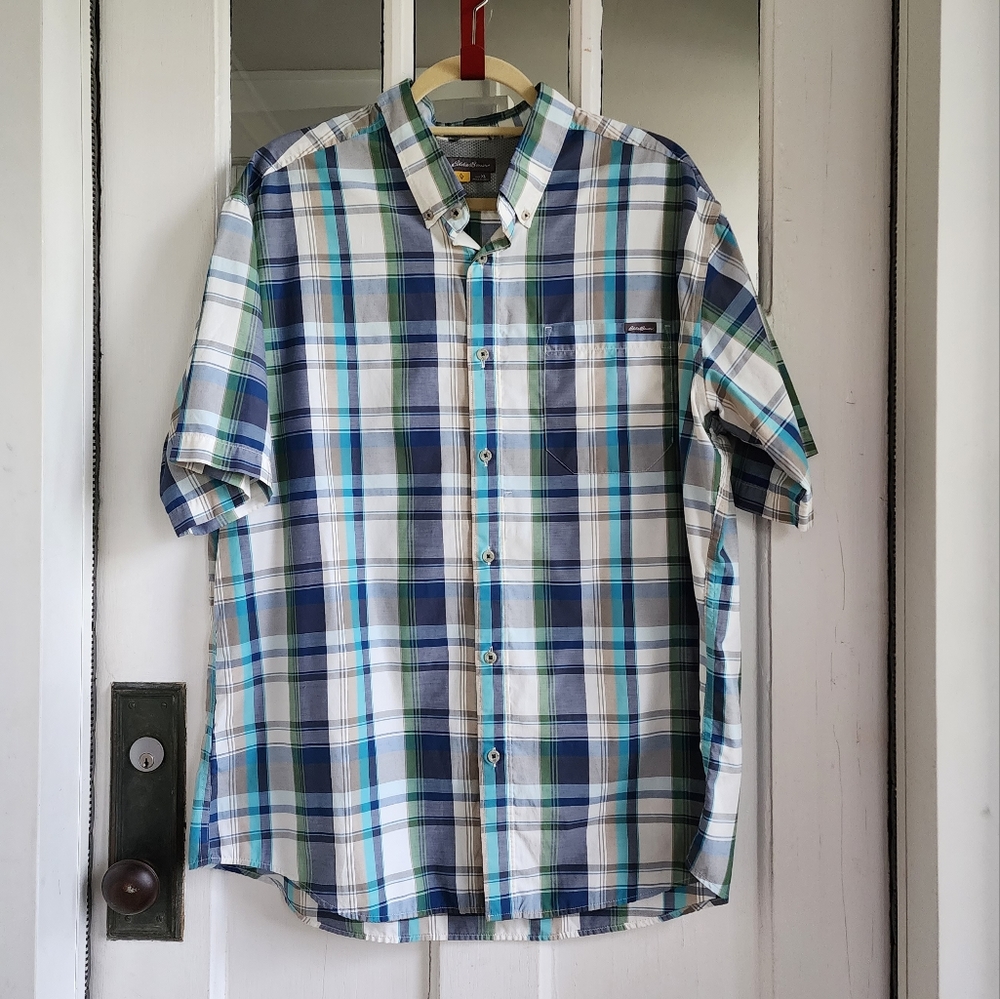 Eddie Bauer Checkered Classic Fit Casual Button Down Shirt